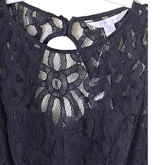 NWT Lauren Conrad Black  Lace Fit & Flare Dress Size 4 - Picture 7 of 15
